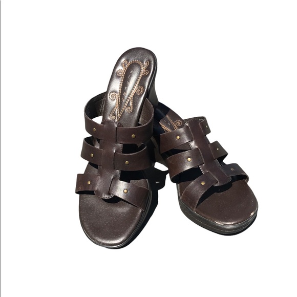 TRUEFLEX Brown Wedge Sandals Sz 6 - Picture 5 of 5